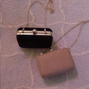 Black and Nude Crossbody Clutches - Matching Set